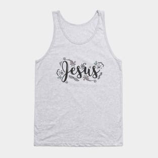 Jesus | Trendy Religious Typography Lettering. Tank Top